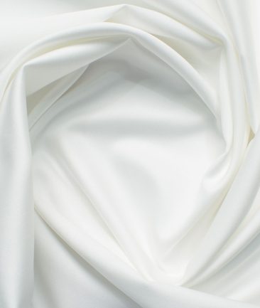 Soktas Men's 120/2 Giza Cotton Solids 2.25 Meter Unstitched Shirting Fabric (White)