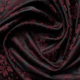 Zaccari Men's Terry Rayon Self Design 2.25 Meter Unstitched Ethnic Fabric (Dark Wine)