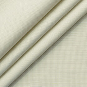 Arvind Men's Cotton Blend Wrinkle Free Self Design 2.25 Meter Unstitched Shirting Fabric (Beige)