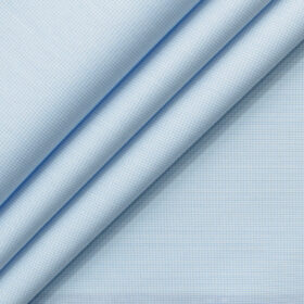 Arvind Men's Cotton Blend Wrinkle Free Self Design 2.25 Meter Unstitched Shirting Fabric (Light Blue)