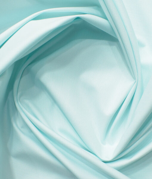 Arvind Men's Cotton Blend Wrinkle Free Self Design 2.25 Meter Unstitched Shirting Fabric (Mint Green)