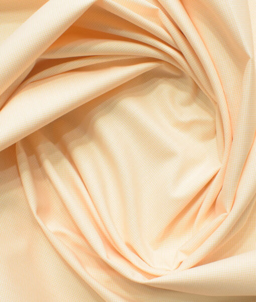 Arvind Men's Cotton Blend Wrinkle Free Self Design 2.25 Meter Unstitched Shirting Fabric (Orange)