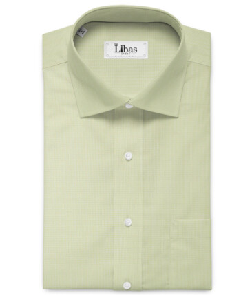 Arvind Men's Cotton Blend Wrinkle Free Self Design 2.25 Meter Unstitched Shirting Fabric (Pistachio Green)