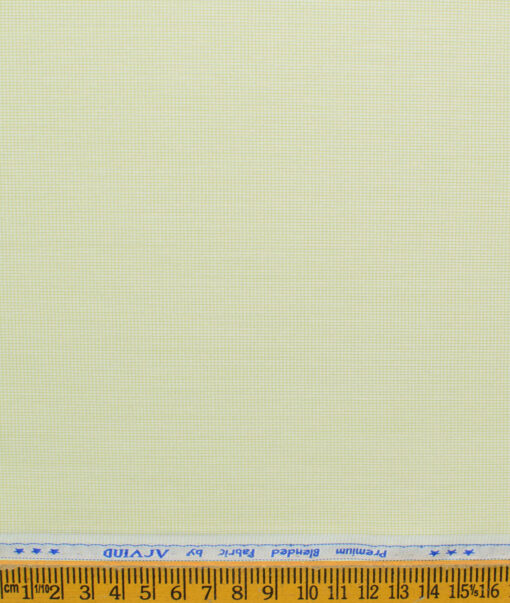 Arvind Men's Cotton Blend Wrinkle Free Self Design 2.25 Meter Unstitched Shirting Fabric (Pistachio Green)