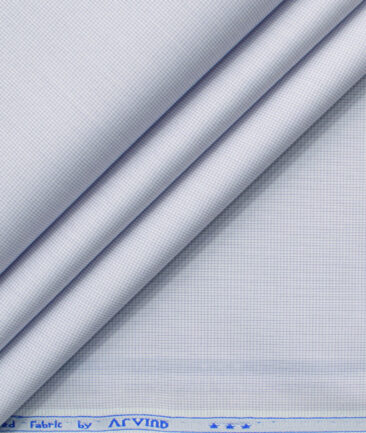 Arvind Men's Cotton Blend Wrinkle Free Self Design 2.25 Meter Unstitched Shirting Fabric (Purple)