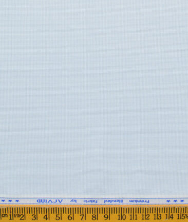 Arvind Men's Cotton Blend Wrinkle Free Self Design 2.25 Meter Unstitched Shirting Fabric (Sky Blue)