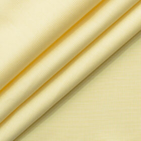 Arvind Men's Cotton Blend Wrinkle Free Self Design 2.25 Meter Unstitched Shirting Fabric (Yellow )