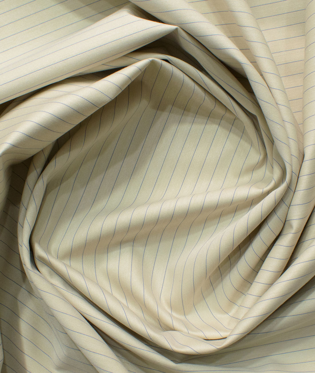 Cotton Fusion Men's Cotton Blend Wrinkle Free Striped Unstitched Shirting  Fabric (Beige)