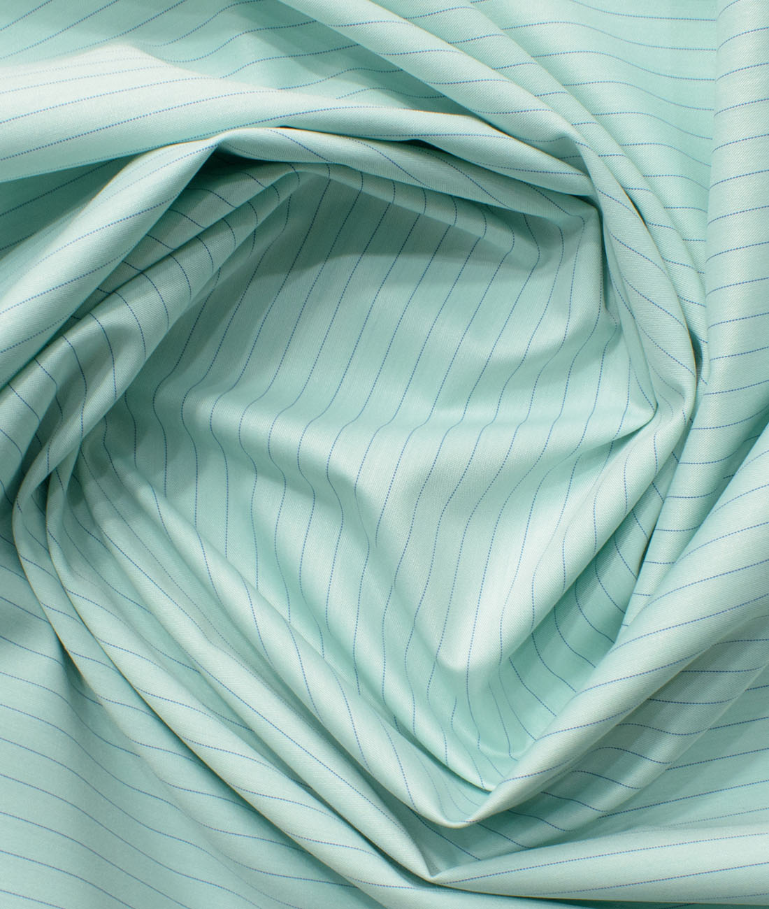 Cotton Fusion Men's Cotton Blend Wrinkle Free Striped Unstitched Shirting  Fabric (Mint Green)