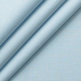 Cotton Fusion Men's Cotton Blend Wrinkle Free Structured 2.25 Meter Unstitched Shirting Fabric (Arctic Blue)