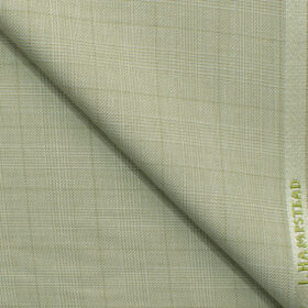 J.Hampstead Men's Polyester Viscose Checks 3.75 Meter Unstitched Suiting Fabric (Pistachious Green)