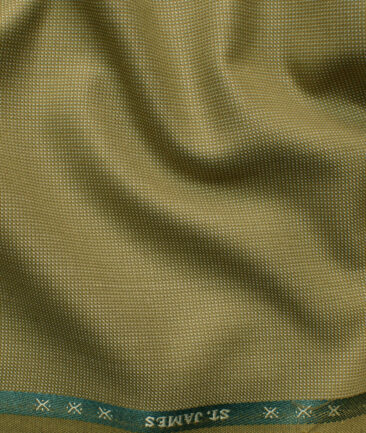 J.Hampstead Men's Polyester Viscose Structured 3.75 Meter Unstitched Suiting Fabric (Beige)