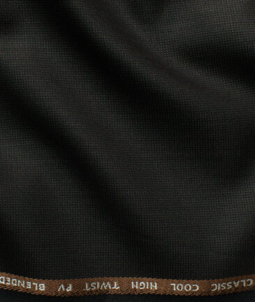 J.Hampstead Men's Polyester Viscose Structured 3.75 Meter Unstitched Suiting Fabric (Dark Brown)