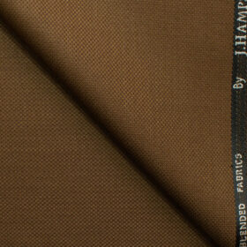 J.Hampstead Men's Polyester Viscose Structured 3.75 Meter Unstitched Suiting Fabric (Caramel Brown)