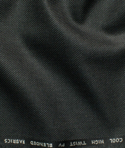 J.Hampstead Men's Polyester Viscose Structured 3.75 Meter Unstitched Suiting Fabric (Dark Worsted Grey)