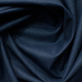 J.Hampstead Men's Polyester Viscose Structured 3.75 Meter Unstitched Suiting Fabric (Blue)