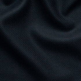 J.Hampstead Men's Polyester Viscose Structured 3.75 Meter Unstitched Suiting Fabric (Dark Navy Blue)