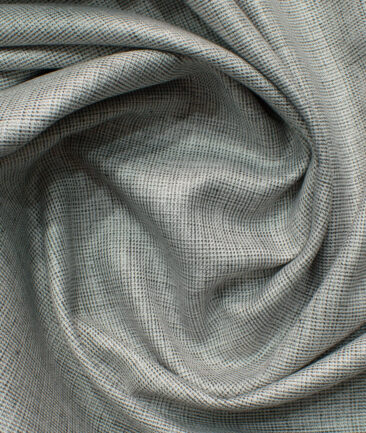 J.Hampstead Men's Polyester Viscose Self Design 3.75 Meter Unstitched Suiting Fabric (Silver Grey)
