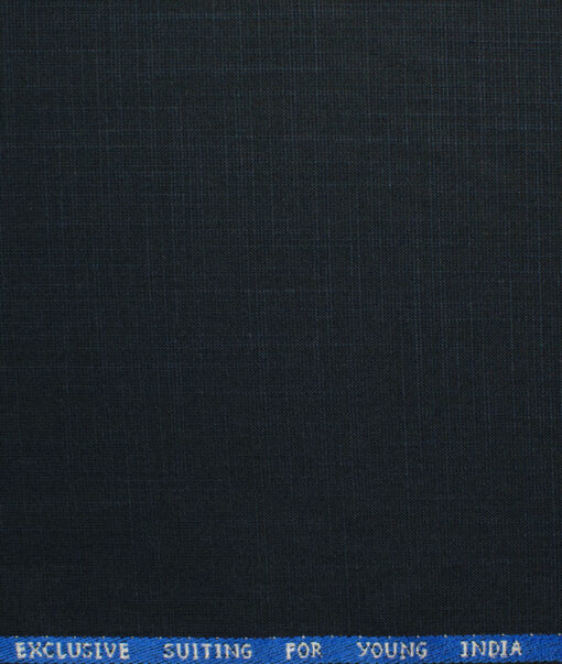 J.Hampstead Men's Polyester Viscose Self Design 3.75 Meter Unstitched Suiting Fabric (Dark Blue)