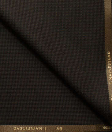 J.Hampstead Men's Polyester Viscose Structured 3.75 Meter Unstitched Suiting Fabric (Dark Brown)