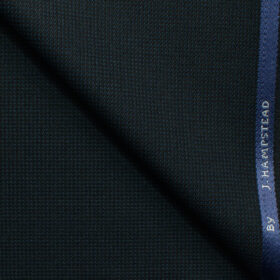 J.Hampstead Men's Polyester Viscose Structured 3.75 Meter Unstitched Suiting Fabric (Dark Blue)
