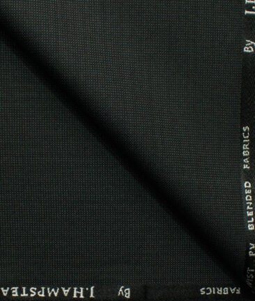 J.Hampstead Men's Polyester Viscose Structured 3.75 Meter Unstitched Suiting Fabric (Blackish Grey)