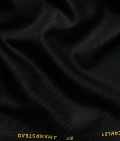 J.Hampstead Men's Terry Rayon Solids 3.75 Meter Unstitched Suiting Fabric (Black)