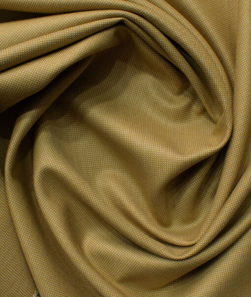 J.Hampstead Men's Polyester Viscose Structured 3.75 Meter Unstitched Suiting Fabric (Fawn Beige)