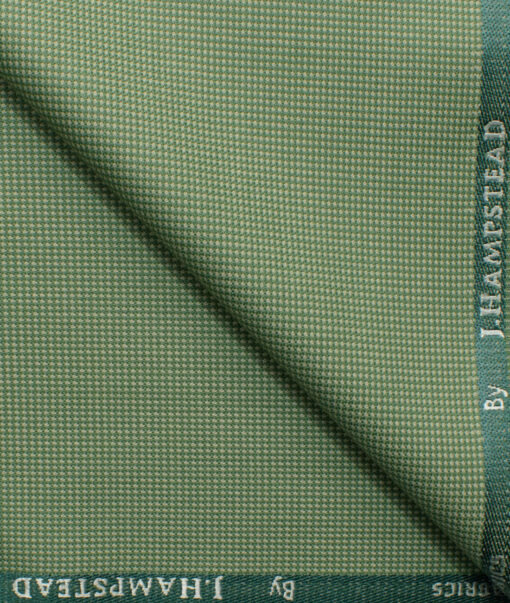 J.Hampstead Men's Polyester Viscose Structured 3.75 Meter Unstitched Suiting Fabric (Fern Green)