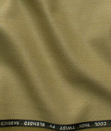 J.Hampstead Men's Polyester Viscose Structured 3.75 Meter Unstitched Suiting Fabric (Tan Beige)