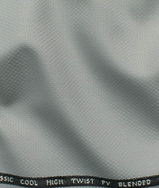 J.Hampstead Men's Polyester Viscose Structured 3.75 Meter Unstitched Suiting Fabric (Light Grey)