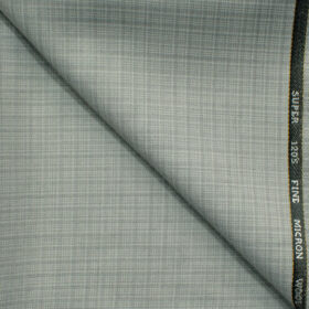 J.Hampstead Men's 45% Wool Checks Super 120's1.30 Meter Unstitched Trouser Fabric (Light Grey)