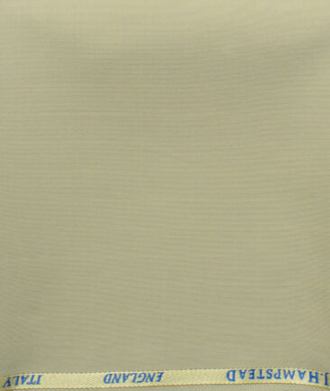 J.Hampstead Men's 45% Wool Structured Super 100's1.30 Meter Unstitched Trouser Fabric (Oat Beige)