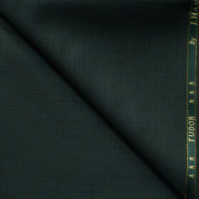 J.Hampstead Men's 45% Wool Self Design Super 120's1.30 Meter Unstitched Trouser Fabric (Dark Green)