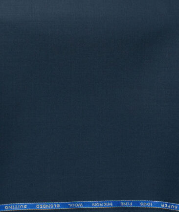 J.Hampstead Men's 45% Wool Solids Super 100's1.30 Meter Unstitched Trouser Fabric (Dark Blue)