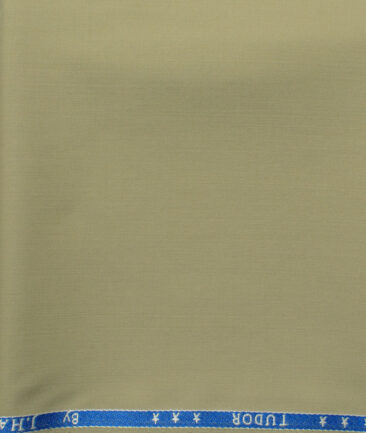 J.Hampstead Men's 45% Wool Solids Super 100's1.30 Meter Unstitched Trouser Fabric (Oat Beige)