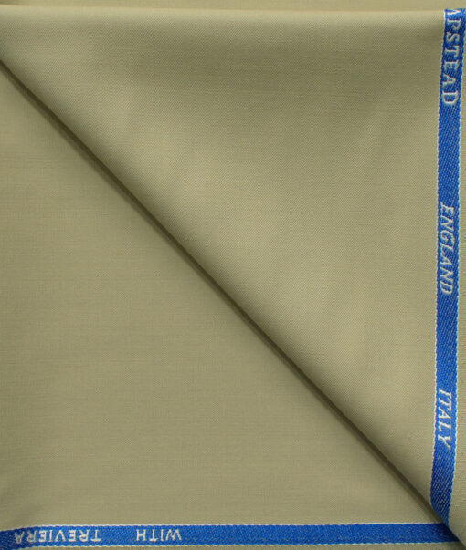 J.Hampstead Men's 45% Wool Solids Super 100's1.30 Meter Unstitched Trouser Fabric (Oat Beige)