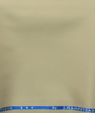 J.Hampstead Men's 45% Wool Solids Super 100's1.30 Meter Unstitched Trouser Fabric (Egg Nog Beige)