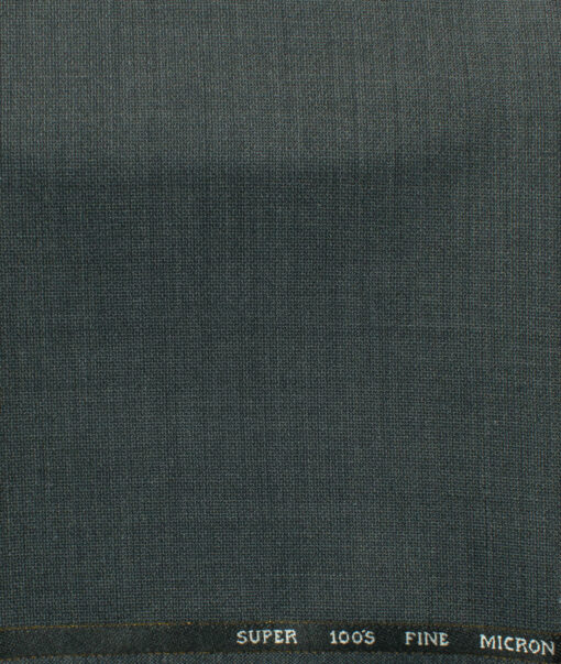 J.Hampstead Men's 45% Wool Structured Super 100's1.30 Meter Unstitched Trouser Fabric (Dark Grey)