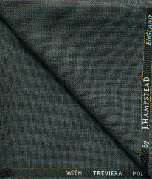 J.Hampstead Men's 45% Wool Structured Super 100's1.30 Meter Unstitched Trouser Fabric (Dark Grey)