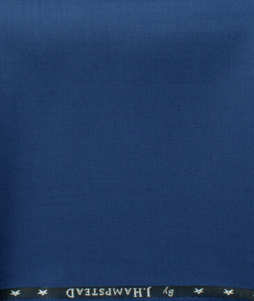 J.Hampstead Men's 45% Wool Solids Super 110's1.30 Meter Unstitched Trouser Fabric (Royal Blue)