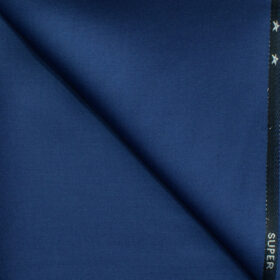 J.Hampstead Men's 45% Wool Solids Super 110's1.30 Meter Unstitched Trouser Fabric (Royal Blue)