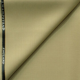J.Hampstead Men's 45% Wool Structured Super 100's1.30 Meter Unstitched Trouser Fabric (Beige)