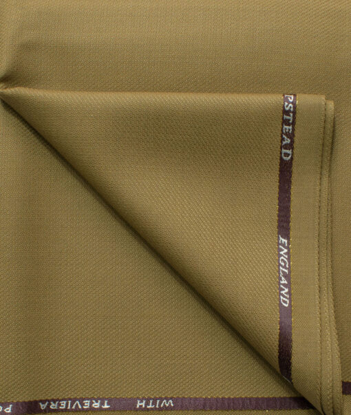 J.Hampstead Men's 45% Wool Structured Super 100's1.30 Meter Unstitched Trouser Fabric (Granola Beige)