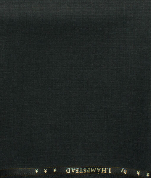 J.Hampstead Men's 45% Wool Self Design Super 110's1.30 Meter Unstitched Trouser Fabric (Dark Grey)