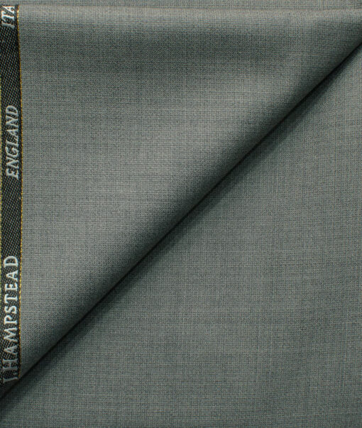 J.Hampstead Men's 45% Wool Structured Super 100's1.30 Meter Unstitched Trouser Fabric (Grey)