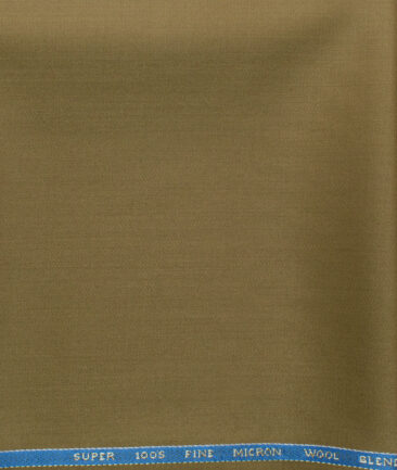J.Hampstead Men's 45% Wool Solids Super 100's1.30 Meter Unstitched Trouser Fabric (Peanut Brown)