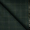 J.Hampstead Men's 45% Wool Checks Super 100's1.30 Meter Unstitched Trouser Fabric (Dark Green)