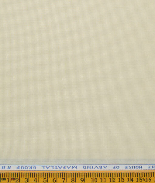 Mafatlal Men's Cotton Blend Wrinkle Free Structured 2.25 Meter Unstitched Shirting Fabric (Beige)