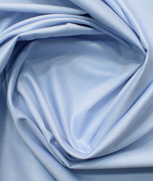 Mafatlal Men's Cotton Blend Wrinkle Free Structured 2.25 Meter Unstitched Shirting Fabric (Light Blue)